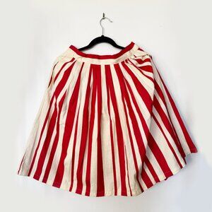 Modcloth Red and White Candy Cane Pleated Skirt
